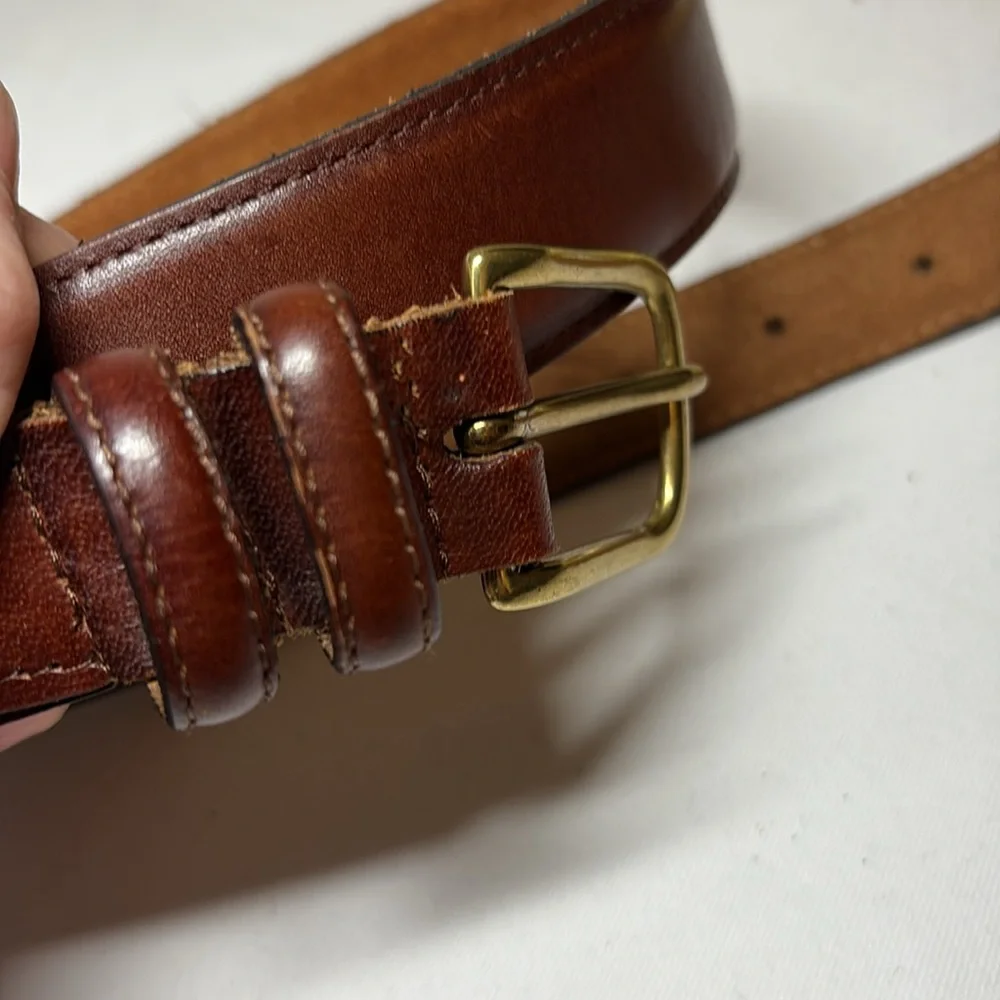 Unbranded Brown Oil Tanned Leather Belt Size 40